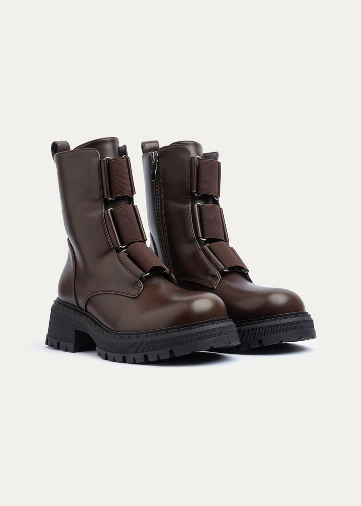 Apex Elastic Combat Boots | Brown
