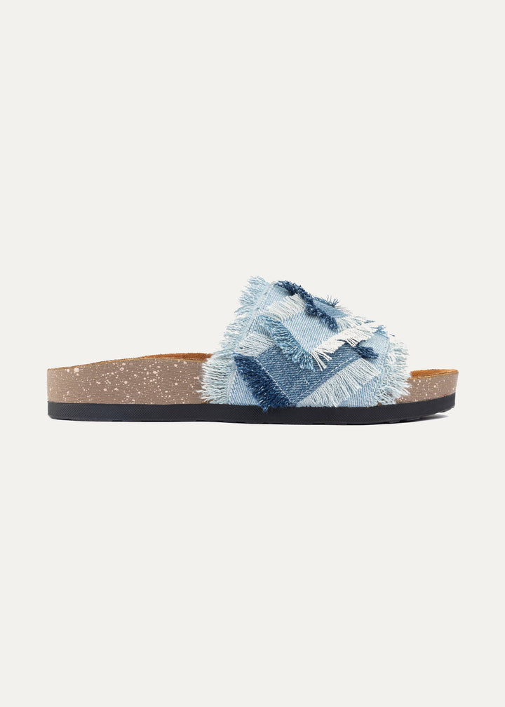 Frayed Denim Slides | Jeans