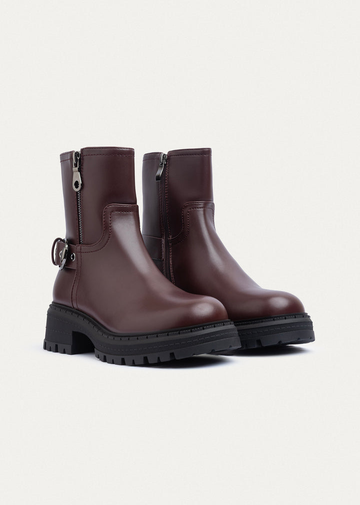 Urban Loop Zip Boots | Burguandy