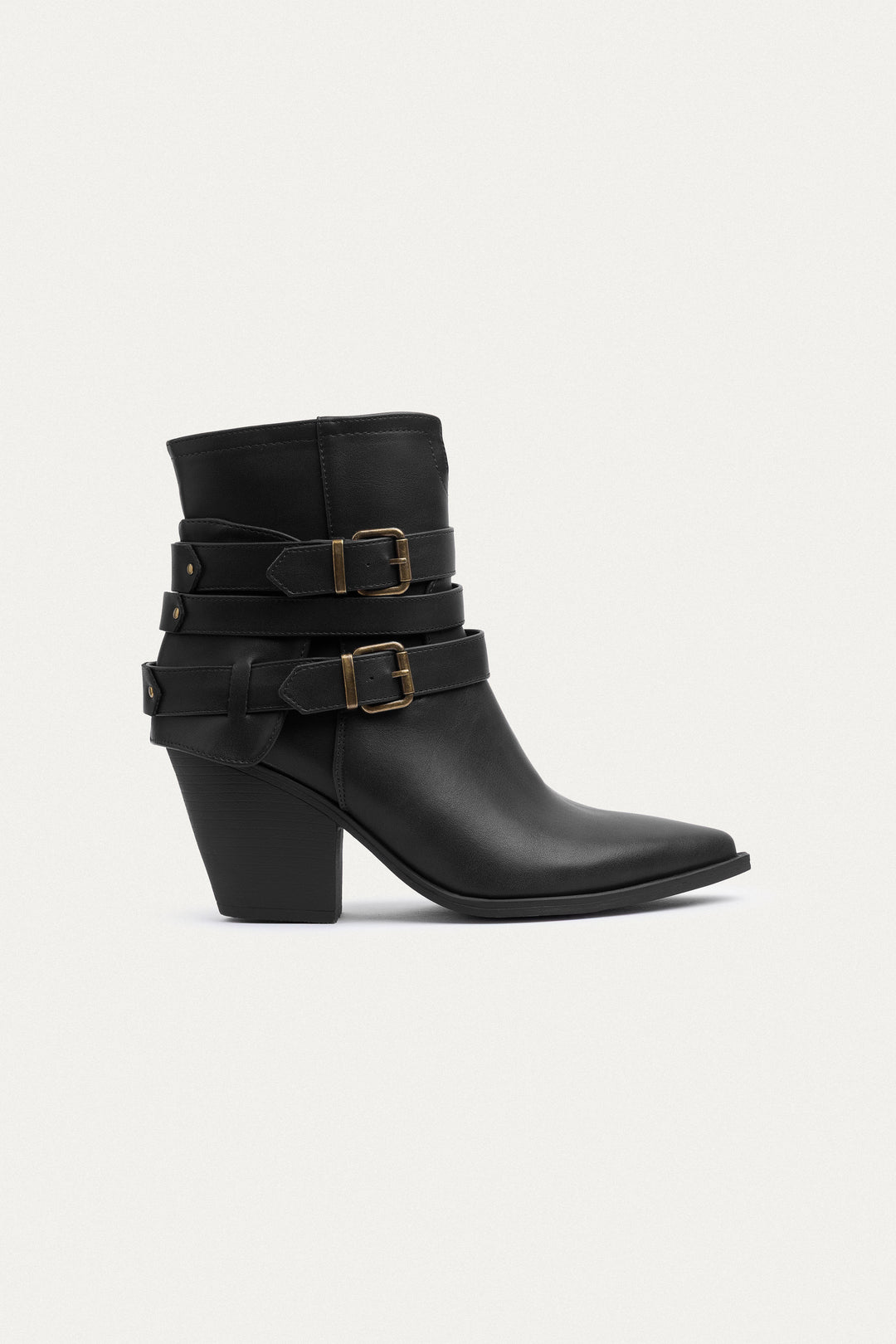Stride Buckle Ankle Boots | Black
