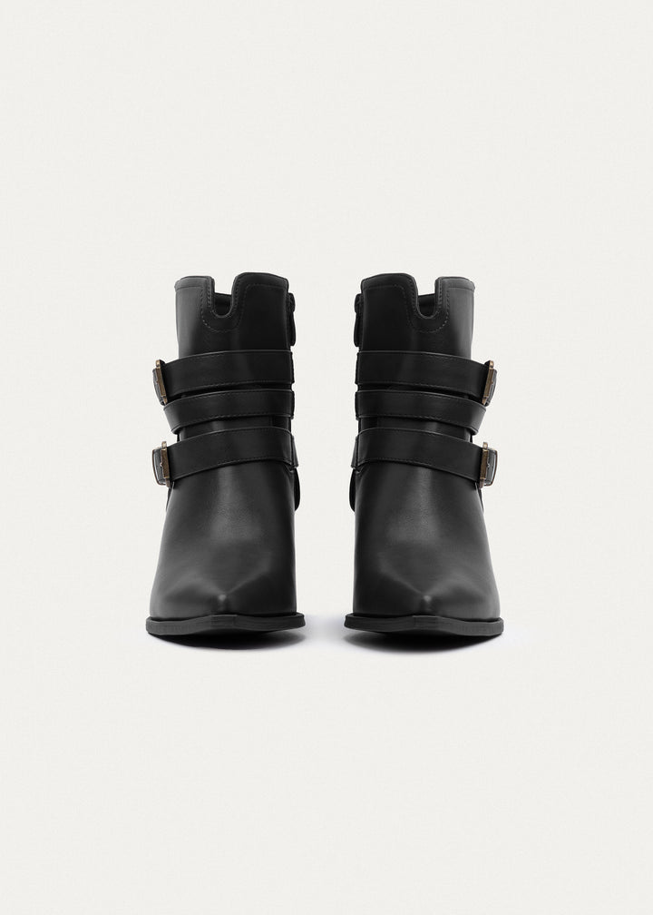 Stride Buckle Ankle Boots | Black