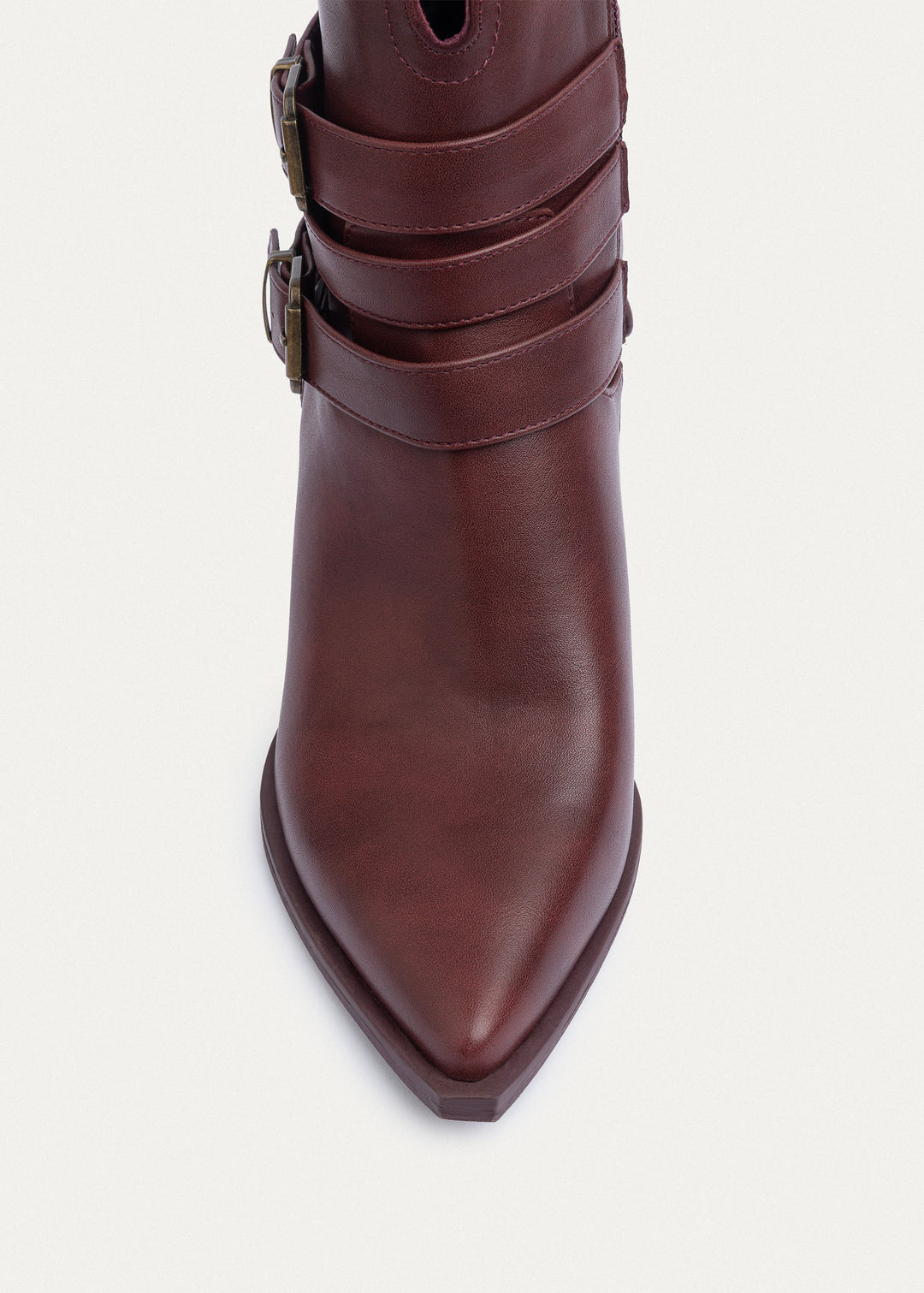 Stride Buckle Ankle Boots | Burguandy