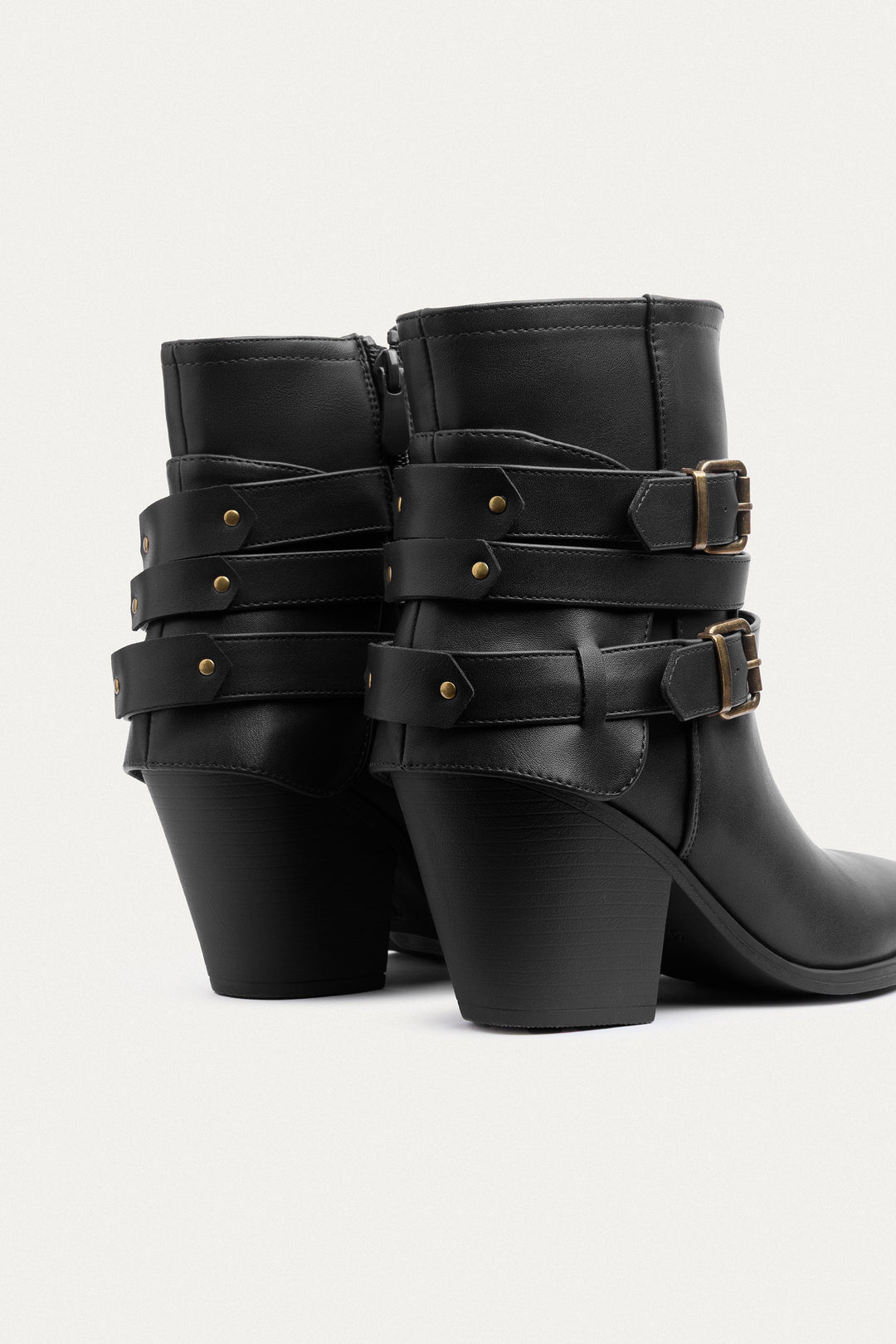 Stride Buckle Ankle Boots | Black