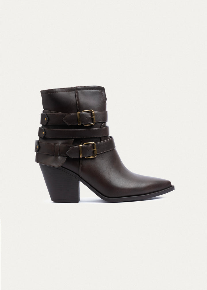 Stride Buckle Ankle Boots | Brown