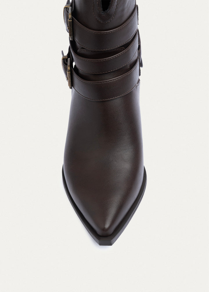 Stride Buckle Ankle Boots | Brown