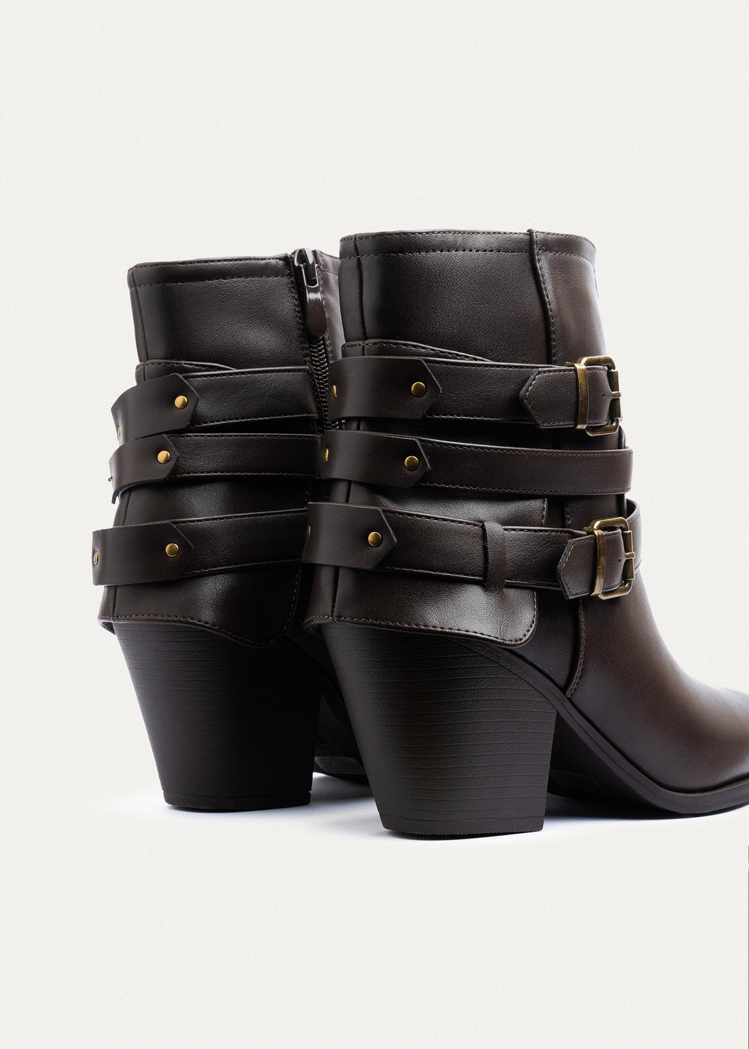 Stride Buckle Ankle Boots | Brown
