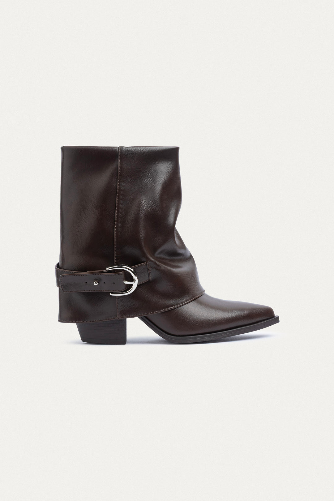 Dial Belt Heel Boots | Brown
