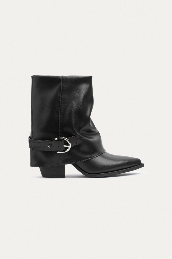 Dial Belt Heel Boots | Black