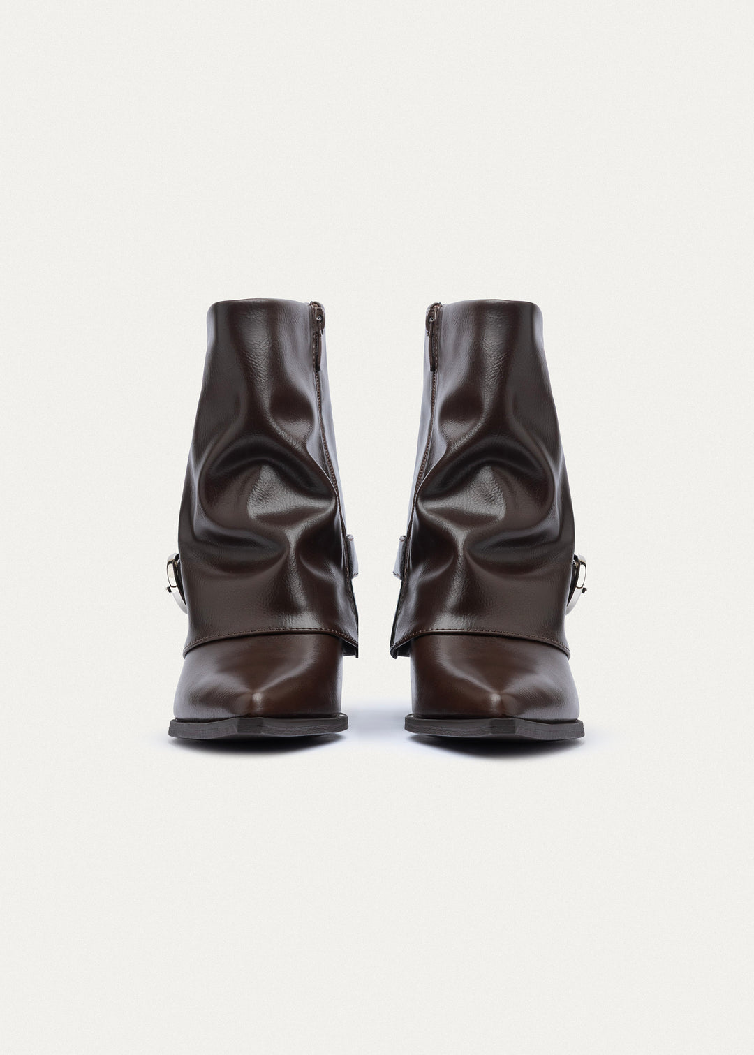 Dial Belt Heel Boots | Brown