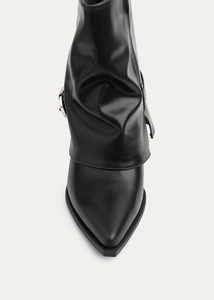 Dial Belt Heel Boots | Black