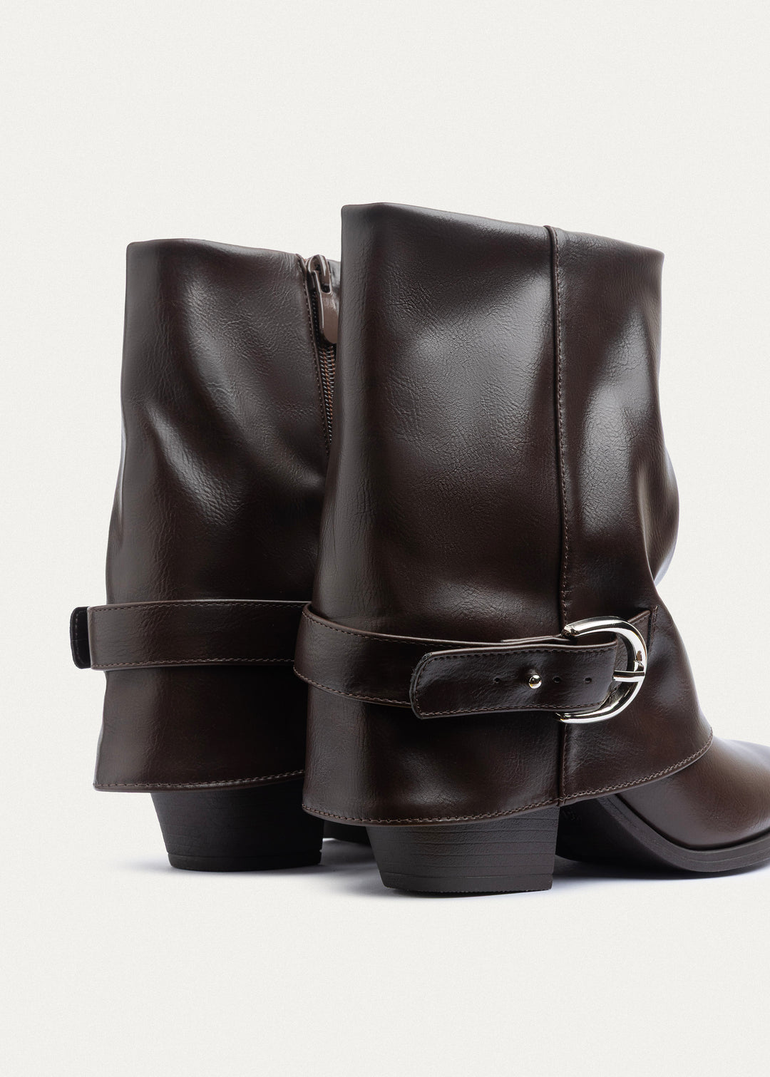 Dial Belt Heel Boots | Brown