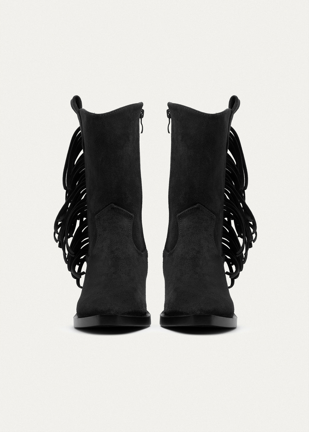 Sierra Fringe Heel Boots | Black