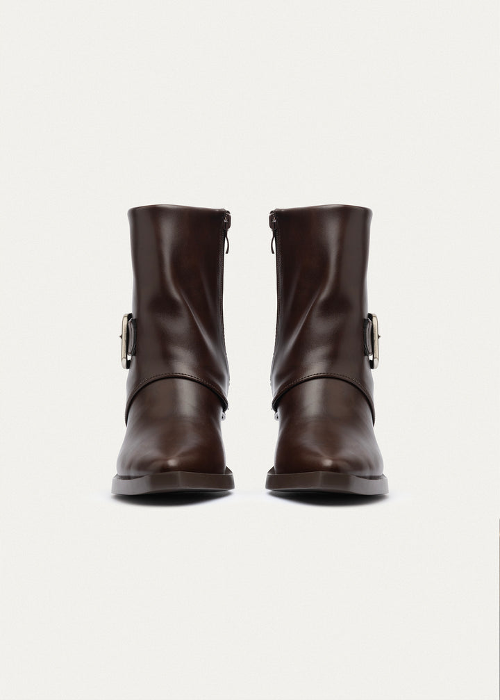 Metro Buckle Boots | Brown
