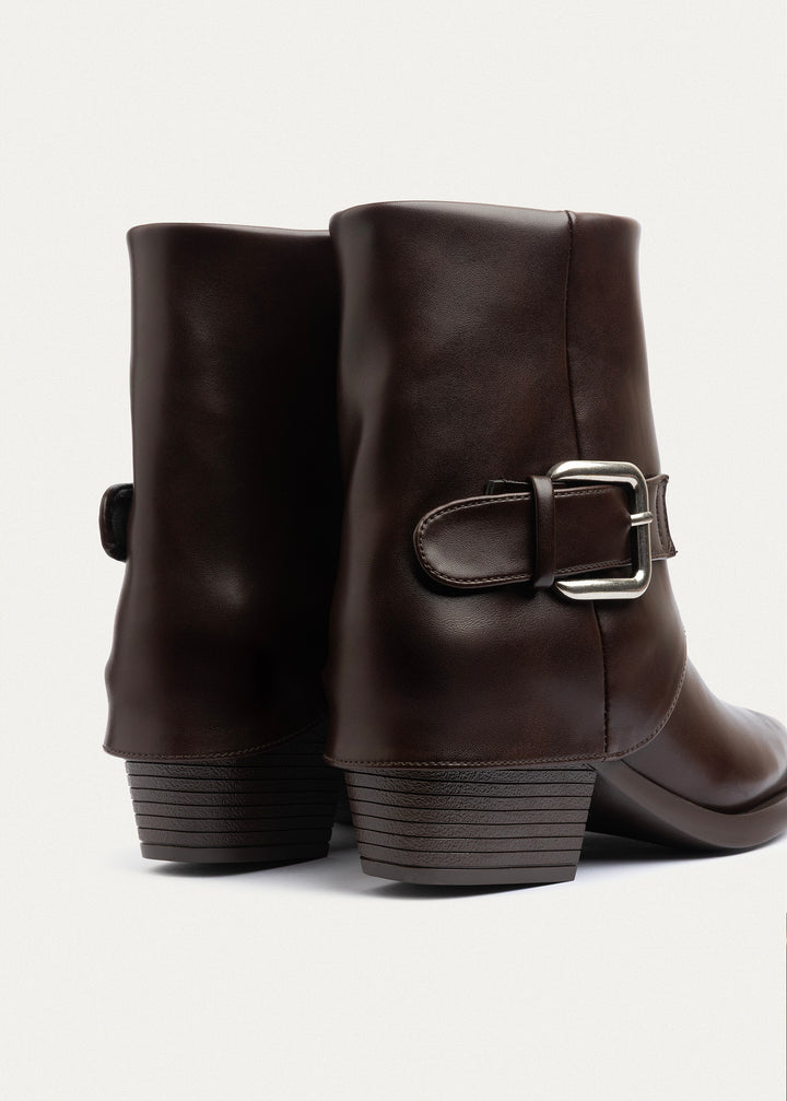 Metro Buckle Boots | Brown