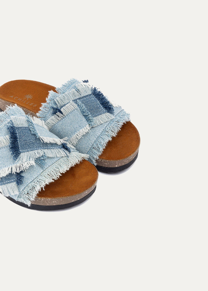 Frayed Denim Slides | Jeans