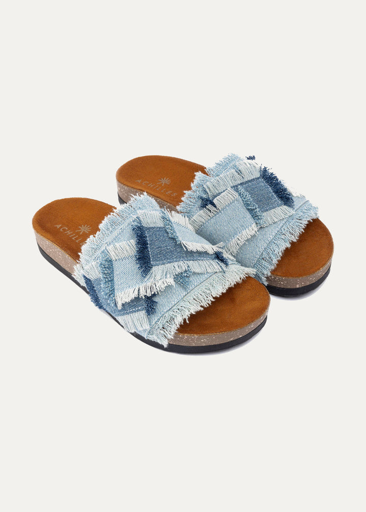 Frayed Denim Slides | Jeans