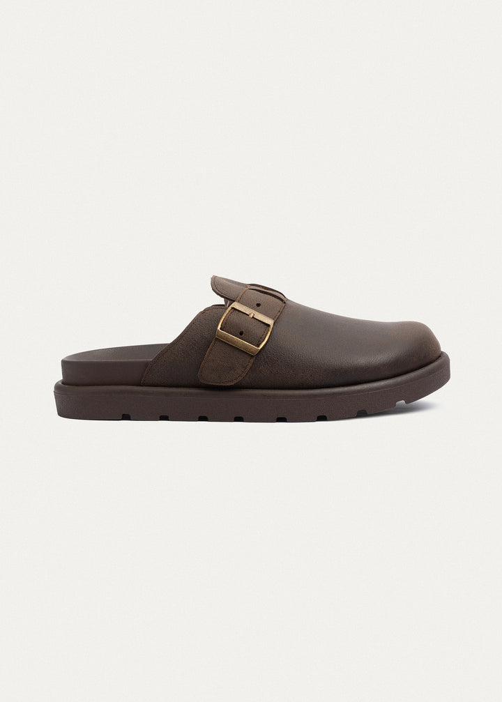 Classic Oiled-Tex Buckle Clogs | Brown