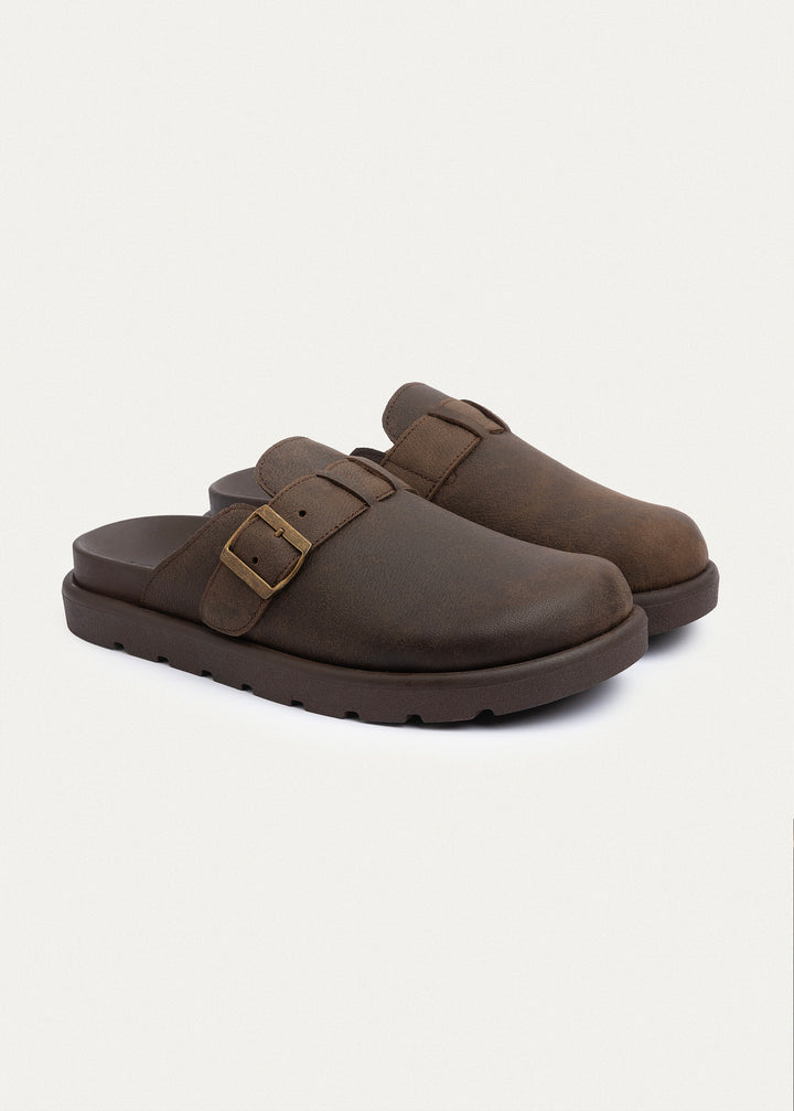 Classic Oiled-Tex Buckle Clogs | Brown
