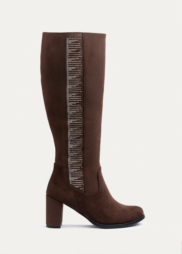 Glimmer Tall Heel Boots | Brown