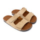Double Hook & Loop Men Slides | Beige