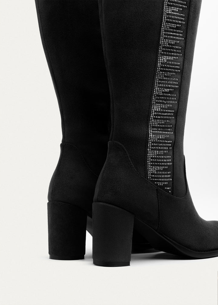 Glimmer Tall Heel Boots | Black