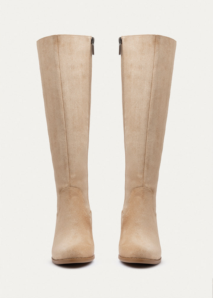 Glimmer Tall Heel Boots | Beige