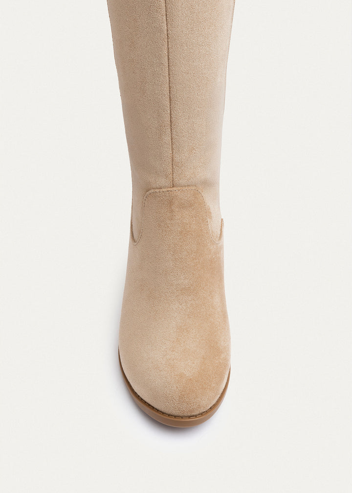 Glimmer Tall Heel Boots | Beige