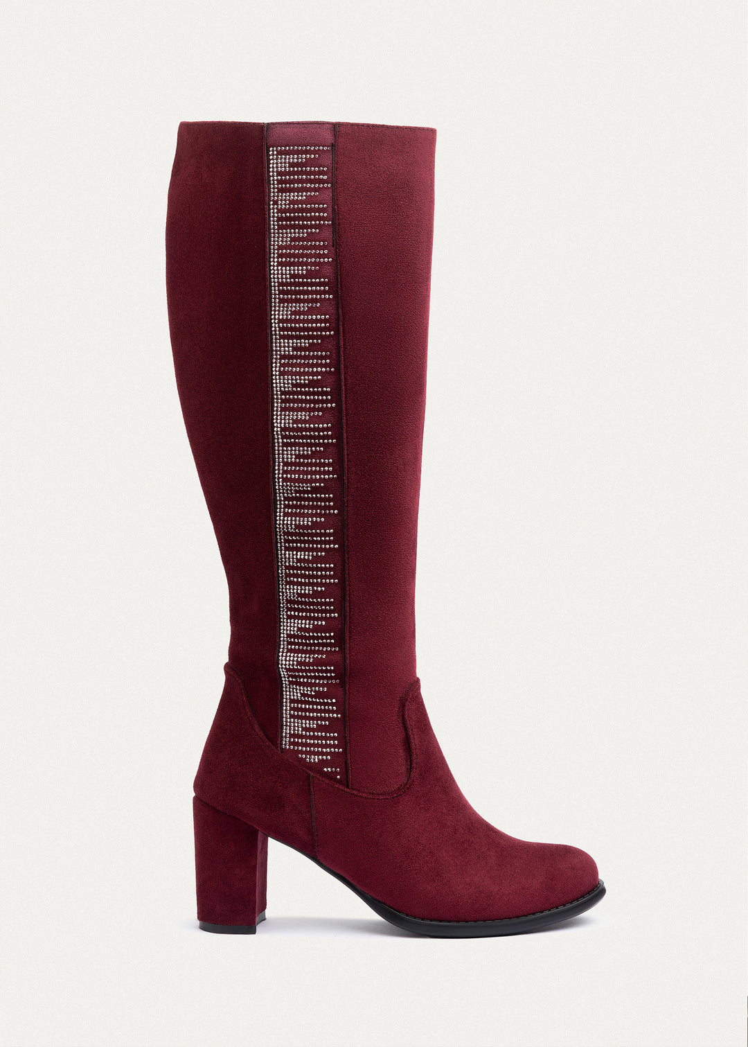 Glimmer Tall Heel Boots | Burguandy