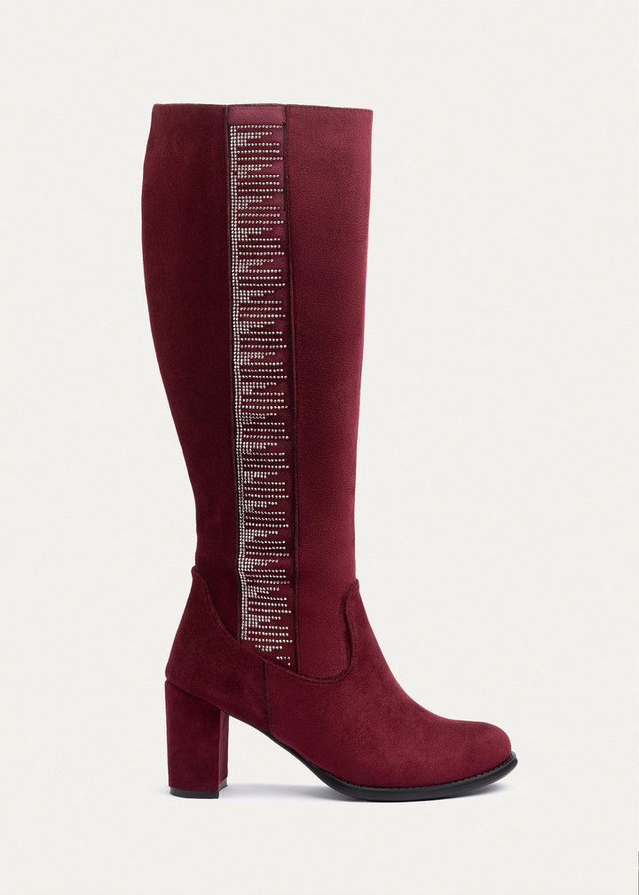 Glimmer Tall Heel Boots | Burguandy