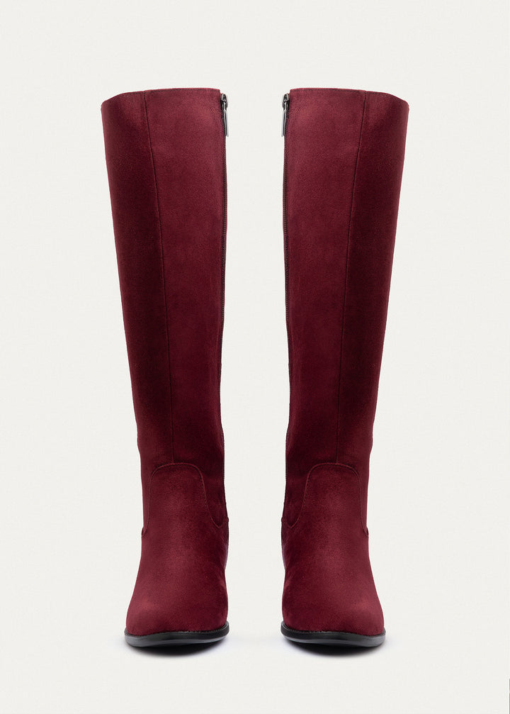 Glimmer Tall Heel Boots | Burguandy