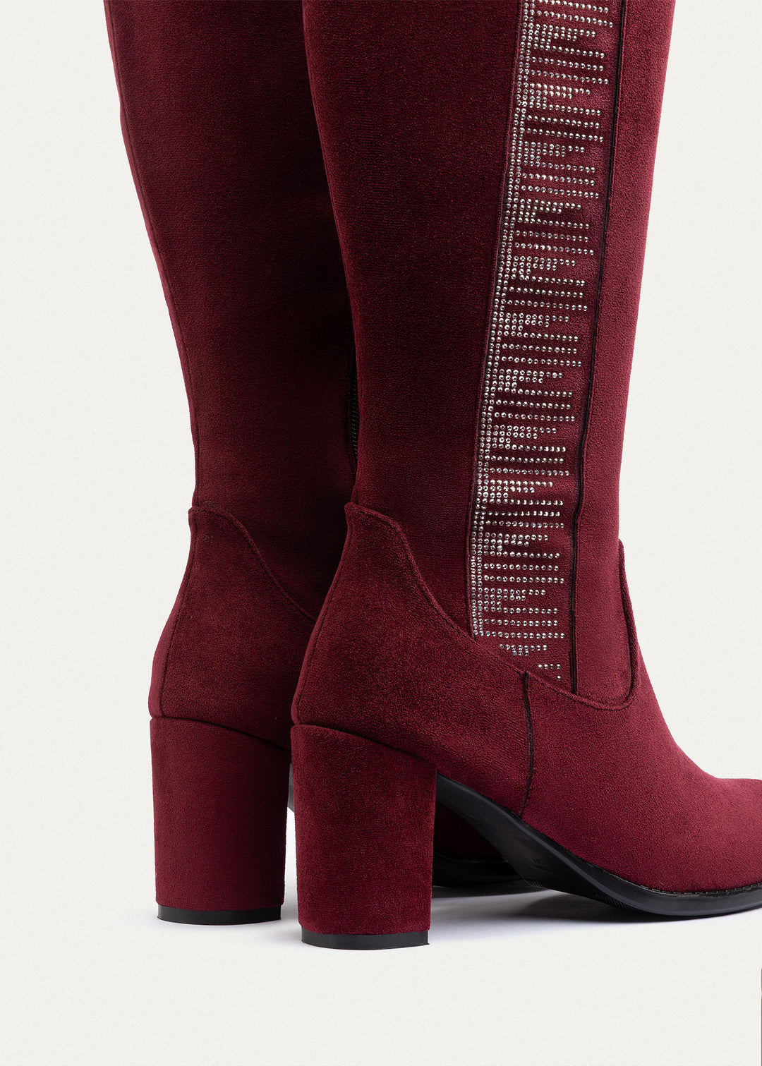 Glimmer Tall Heel Boots | Burguandy