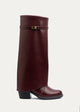 Fold-over knee boots | Burgundy