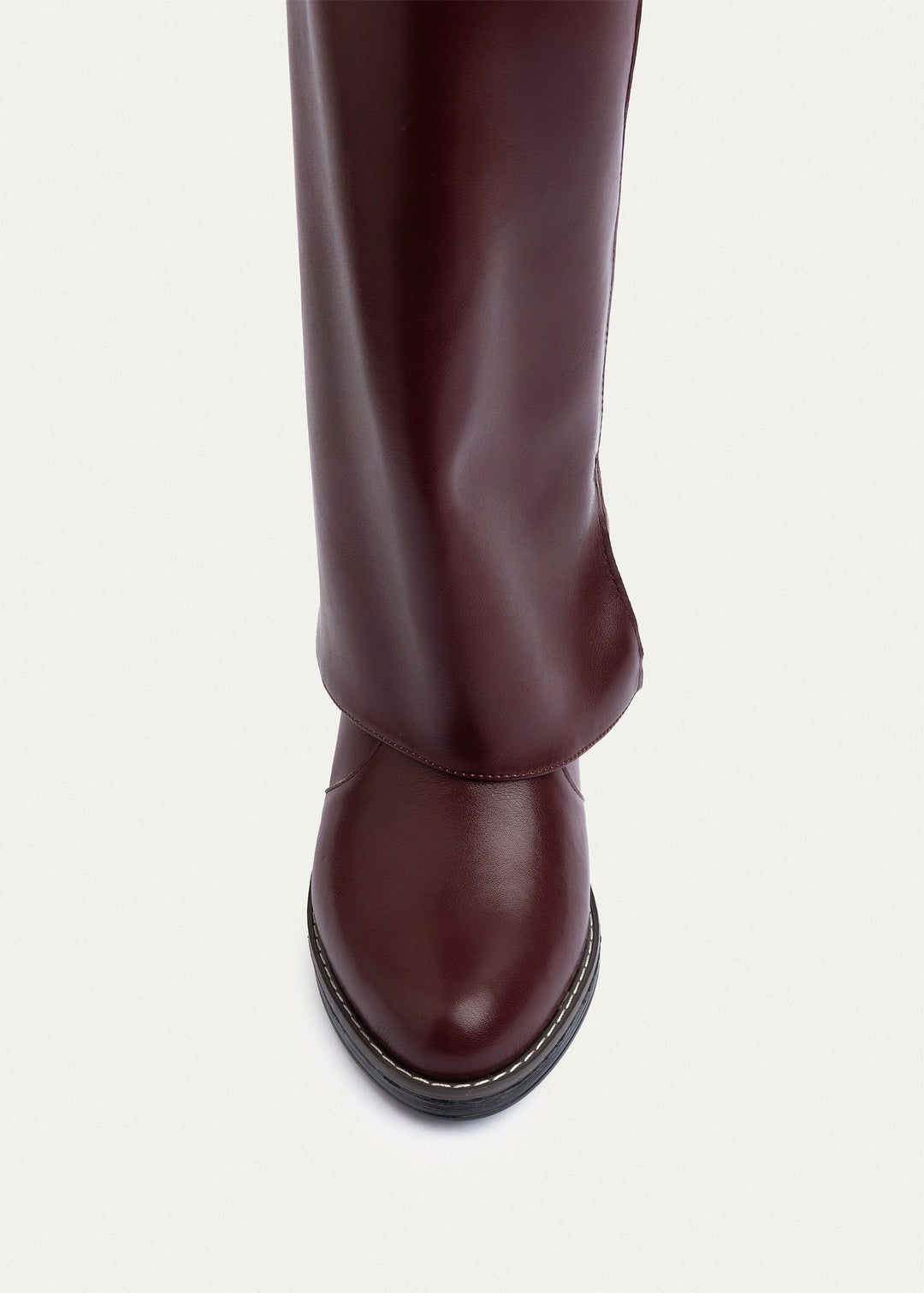 Fold-over knee boots | Burgundy