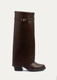 Fold-over knee boots | Brown