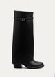 Fold-over knee boots | Black