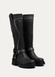 Rebel Studded Tall Boots | Black