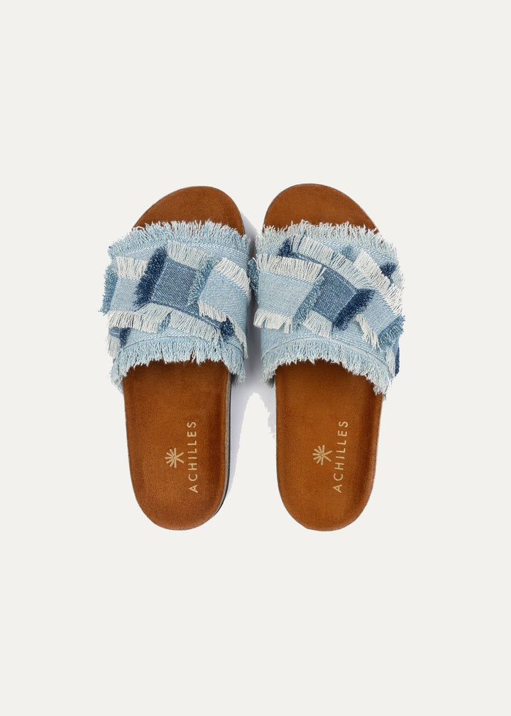 Frayed Denim Slides | Jeans