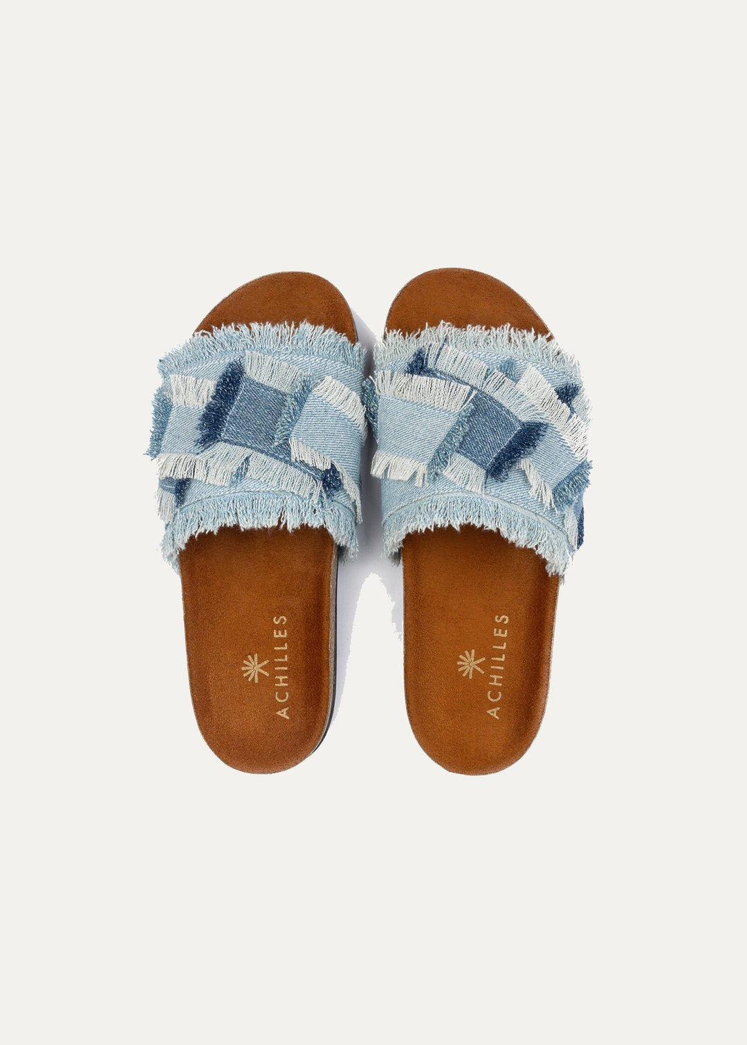 Frayed Denim Slides - Jeans