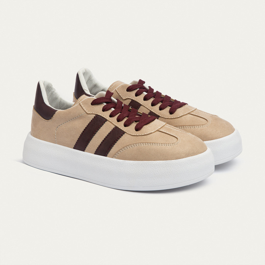 Achilles|G-Sneakers Pop - Beige & Burgundy