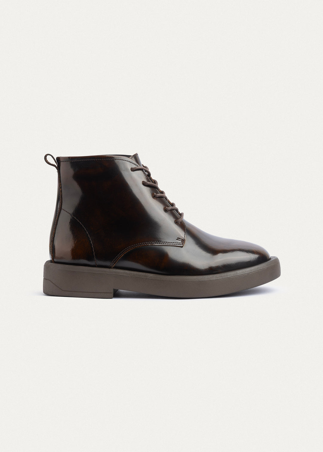 Heritage Brogue Patent Leather Boots | Brown