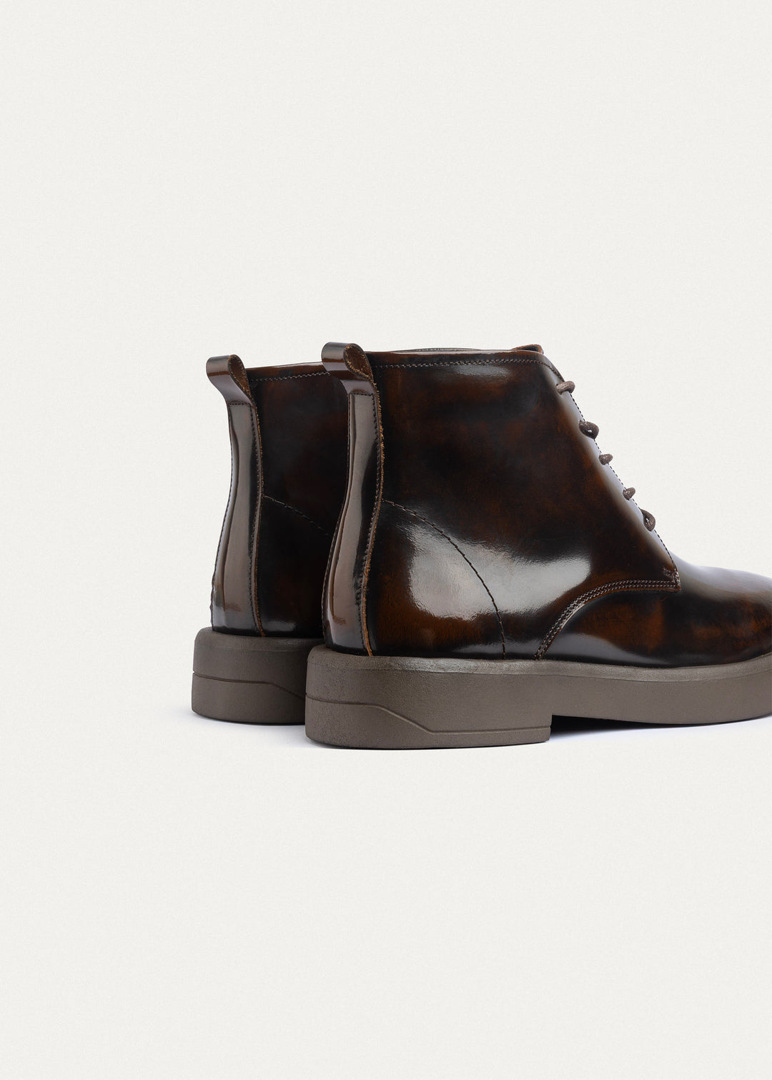 Heritage Brogue Patent Leather Boots | Brown