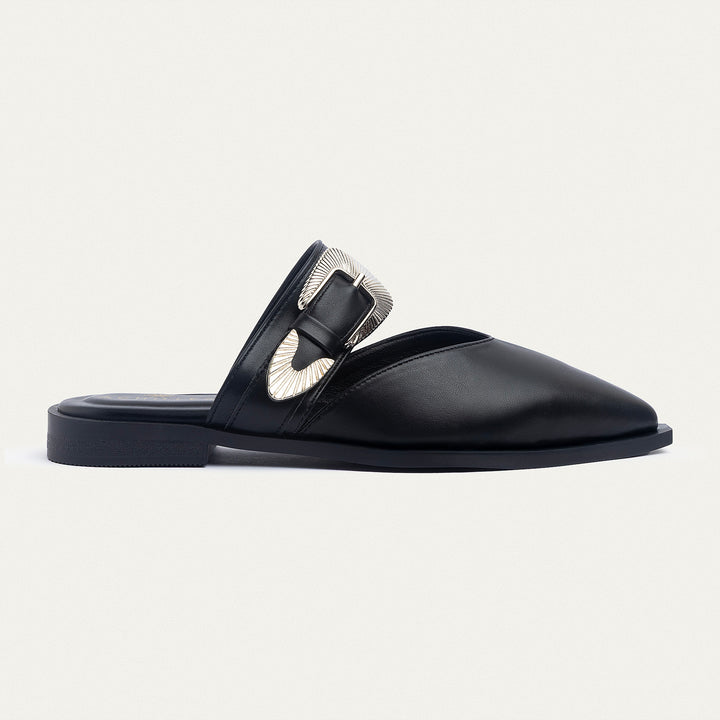 Celeste buckle Mules | Black