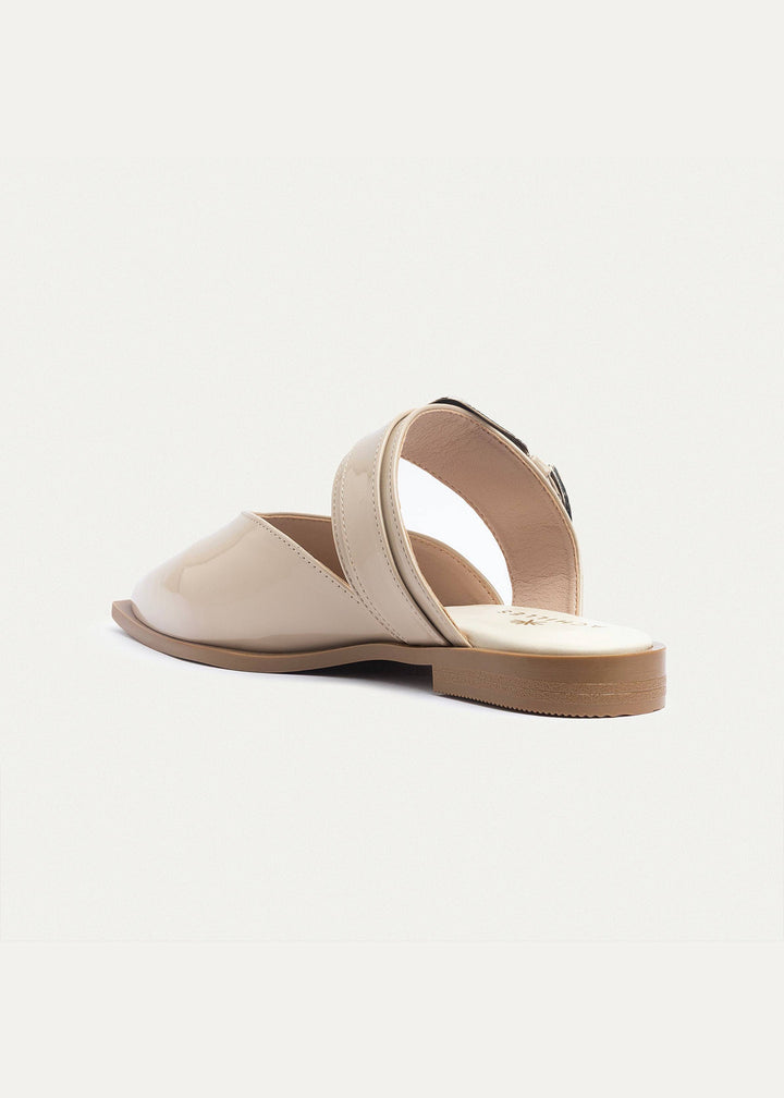 Achilles | Celeste buckle Mules - Beige