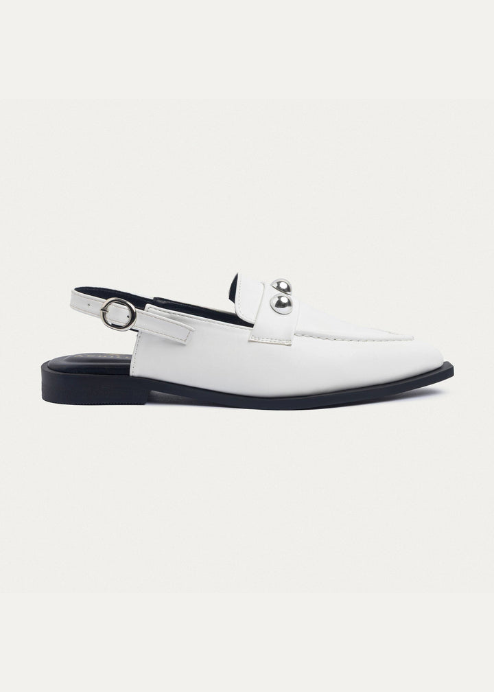 Iris Pointed Slingbacks | White