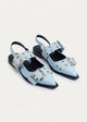 Lana Slingback Buckle Pointy Flats | Glossy Baby Blue