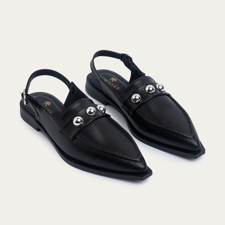 Iris Pointed Slingbacks | Black