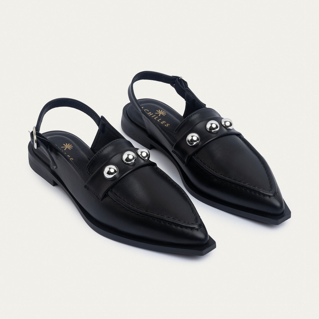 Achilles | Iris Pointed Slingbacks - Black