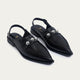 Iris Pointed Slingbacks | Black