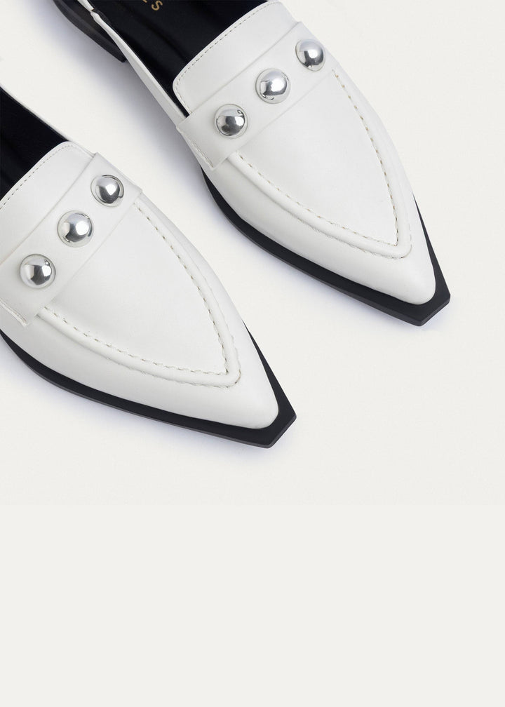 Iris Pointed Slingbacks | White