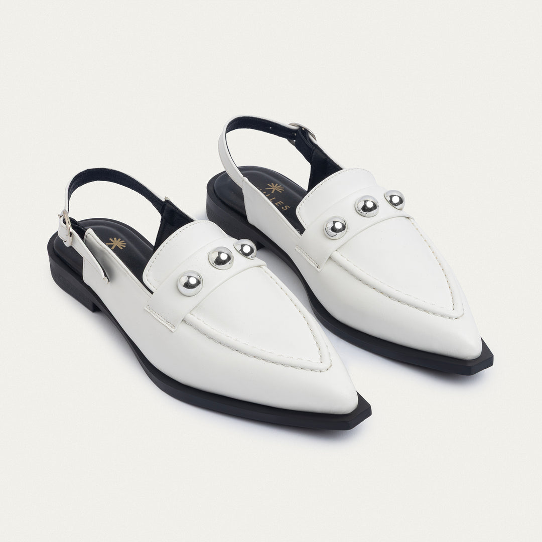 Achilles | Iris Pointed Slingbacks - White